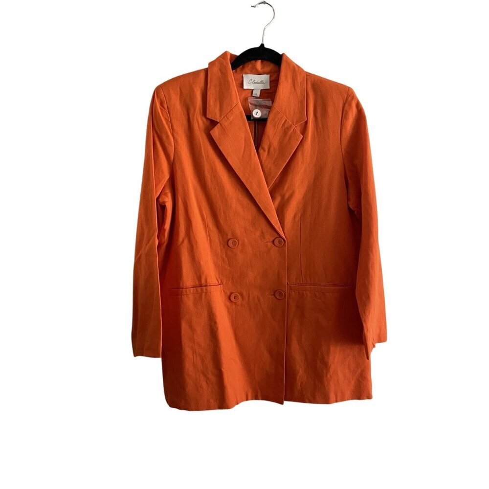 Cleobella Women S Tigerlily Orange Linen Cotton Oversized Prescott Jacket NWT - Picture 2 of 13